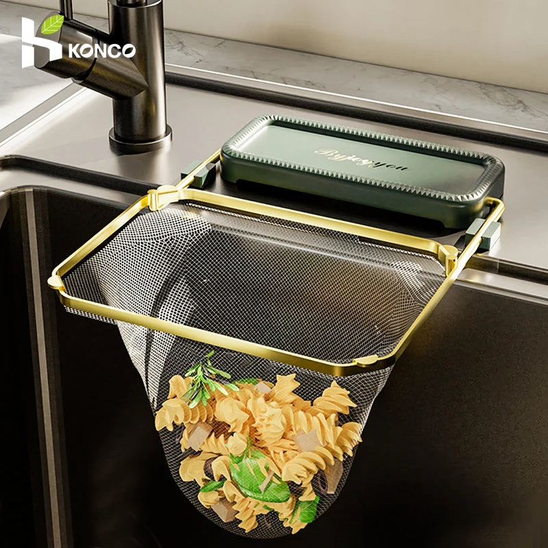 Large Capacity Kitchen Sink Strainer & Drain Rack for Leftovers, Vegetables, and Fruit